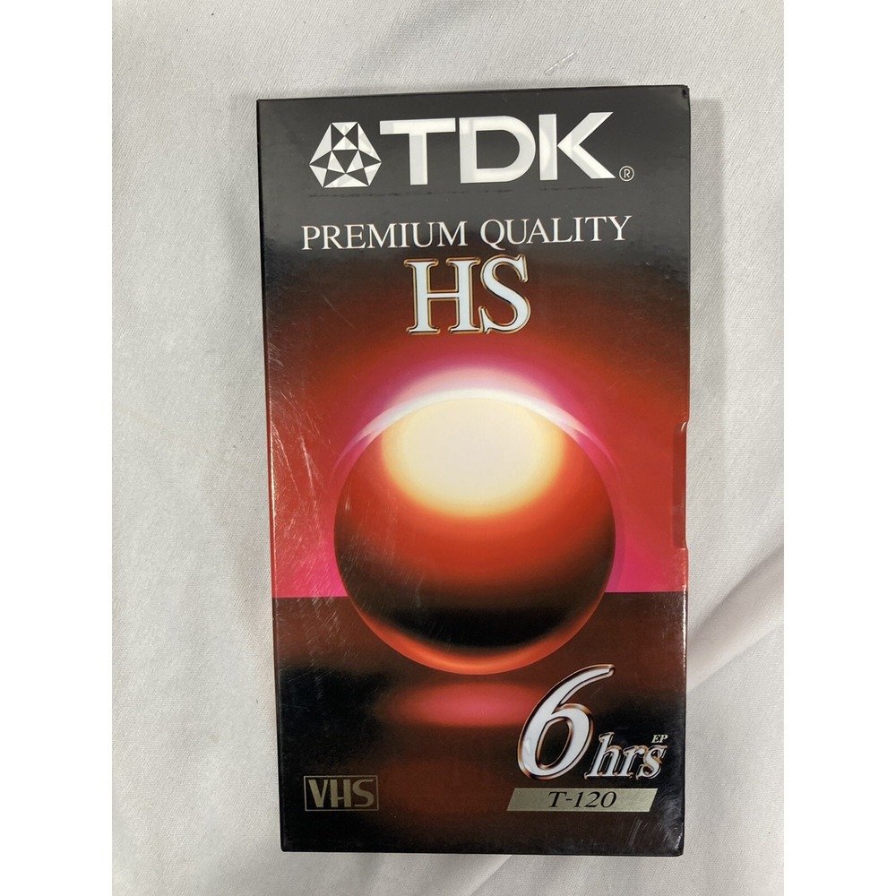 Sealed TDK VHS Video Tape Cassette Premium Quality 6 Hours Blank Recordable Vtg